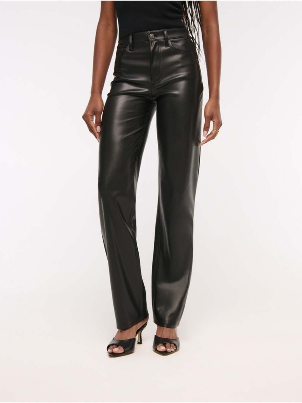 Abercrombie & Fitch The '90s Relaxed Jean Vegan Leather Pants